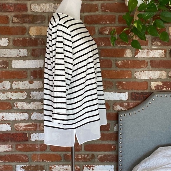 Vince Camuto Blue White Striped Knit Tunic Top Size XL New with tags - Picture 3 of 10